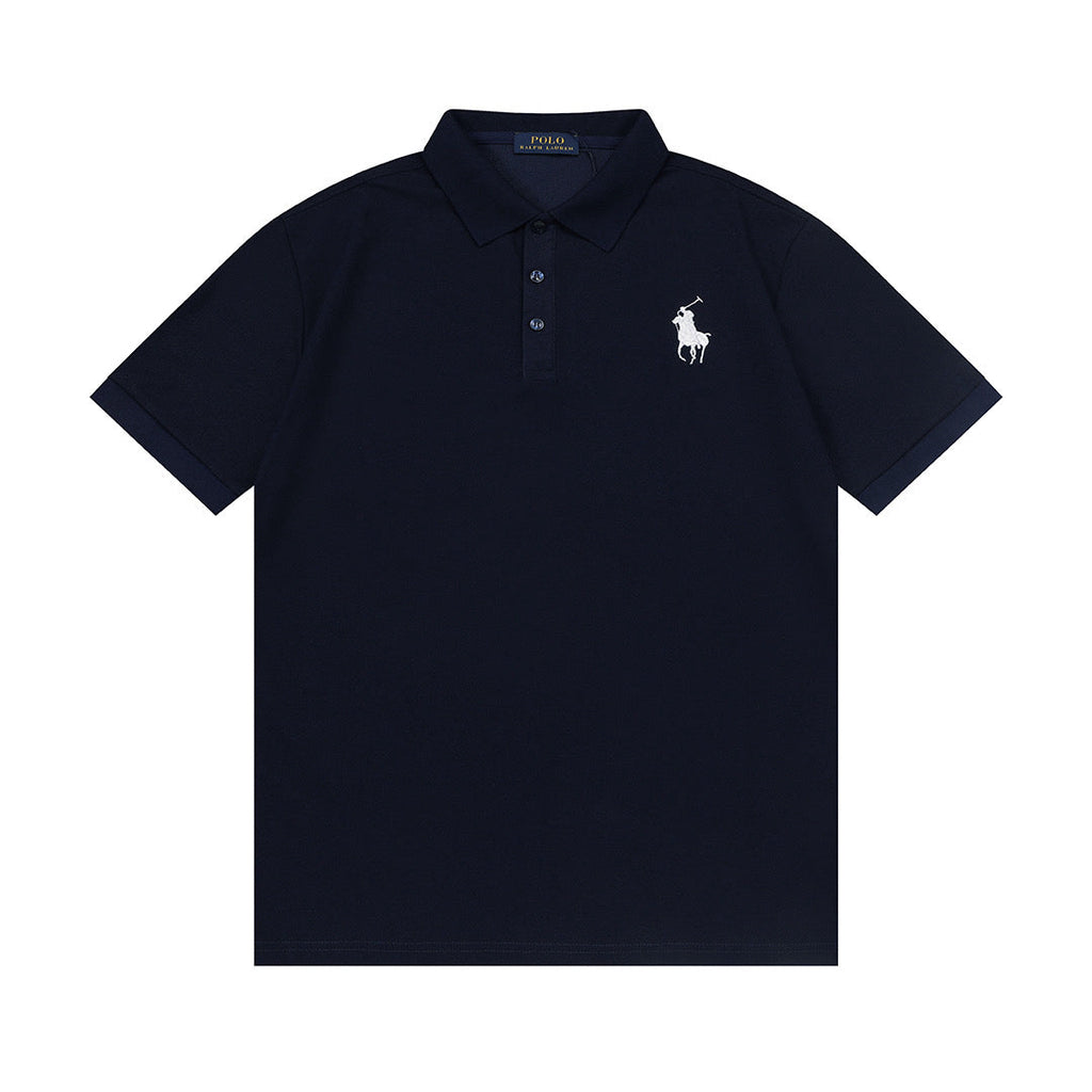 Ralph Lauren Men's Classic Short‑Sleeve Piqué Polo Shirt With Large Black Pony Logo