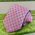 Gucci Style Men's GG Diamond Jacquard Silk Tie