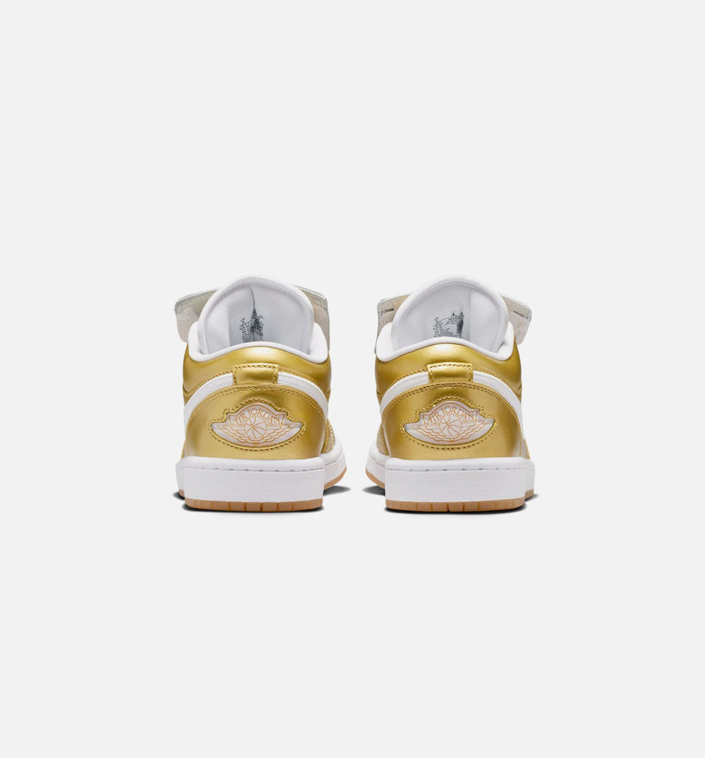 Air Jordan 1 Low Gold Women's Lifestyle Shoes - Gold/White/Gum Yellow