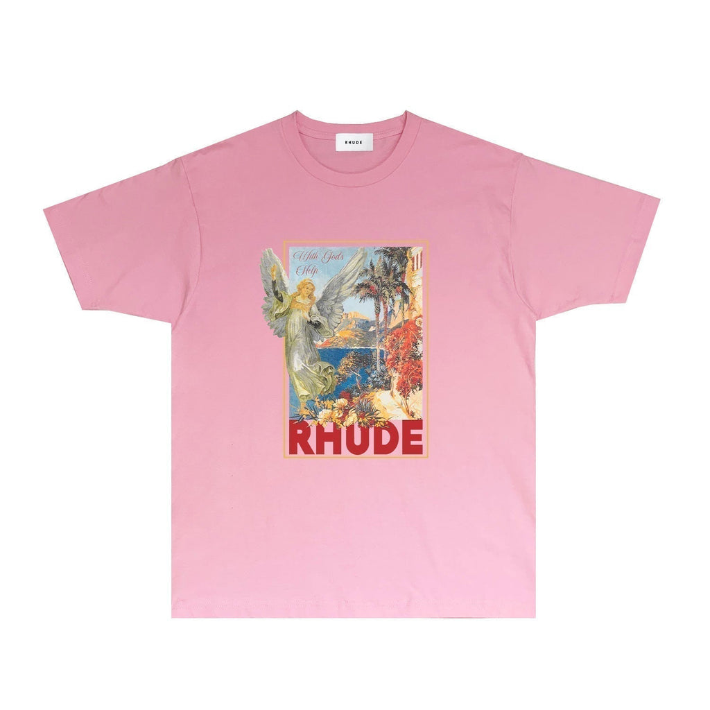 Rhude T-shirts Printed Trendy Pure Cotton