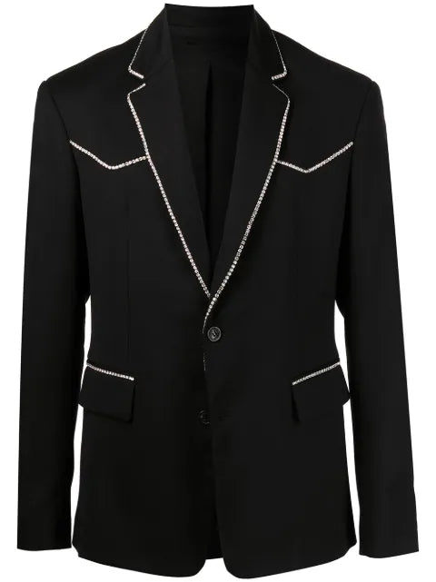 AMIRI crystal-trim single-breasted blazer