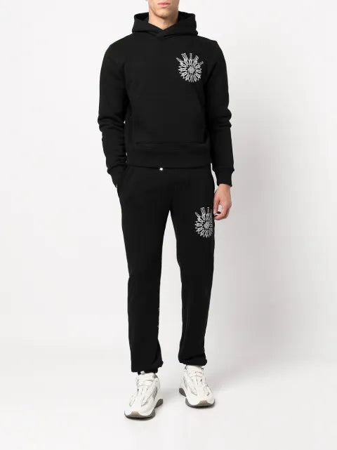 AMIRI rhinestone-embellished graphic-logo hoodie