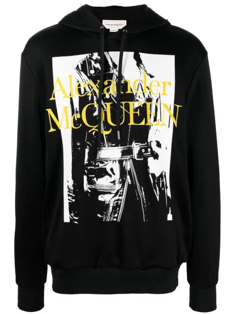 Alexander McQueen logo-print long-sleeved hoodie