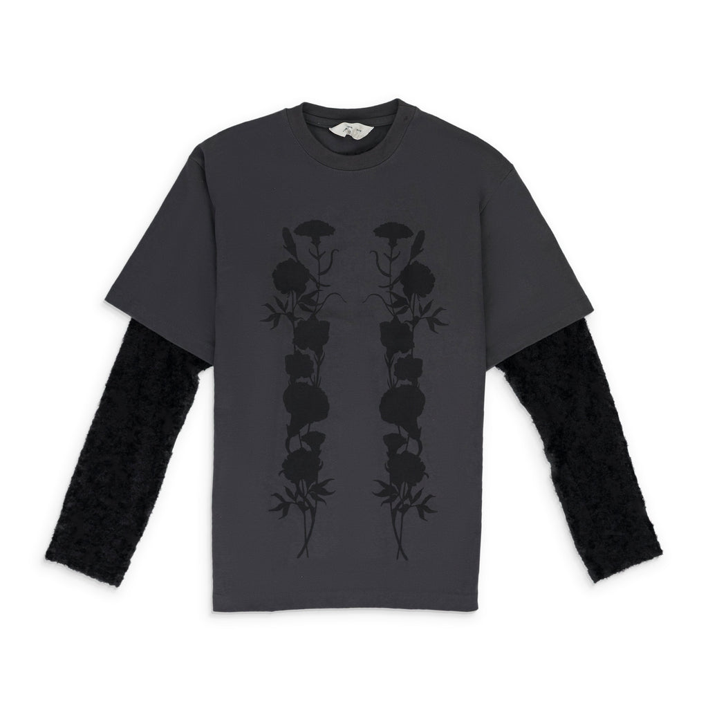 Black Foliage Double Layered T-Shirt
