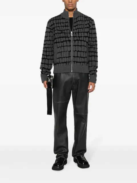 Versace crocodile-jacquard zip-up sweatshirt