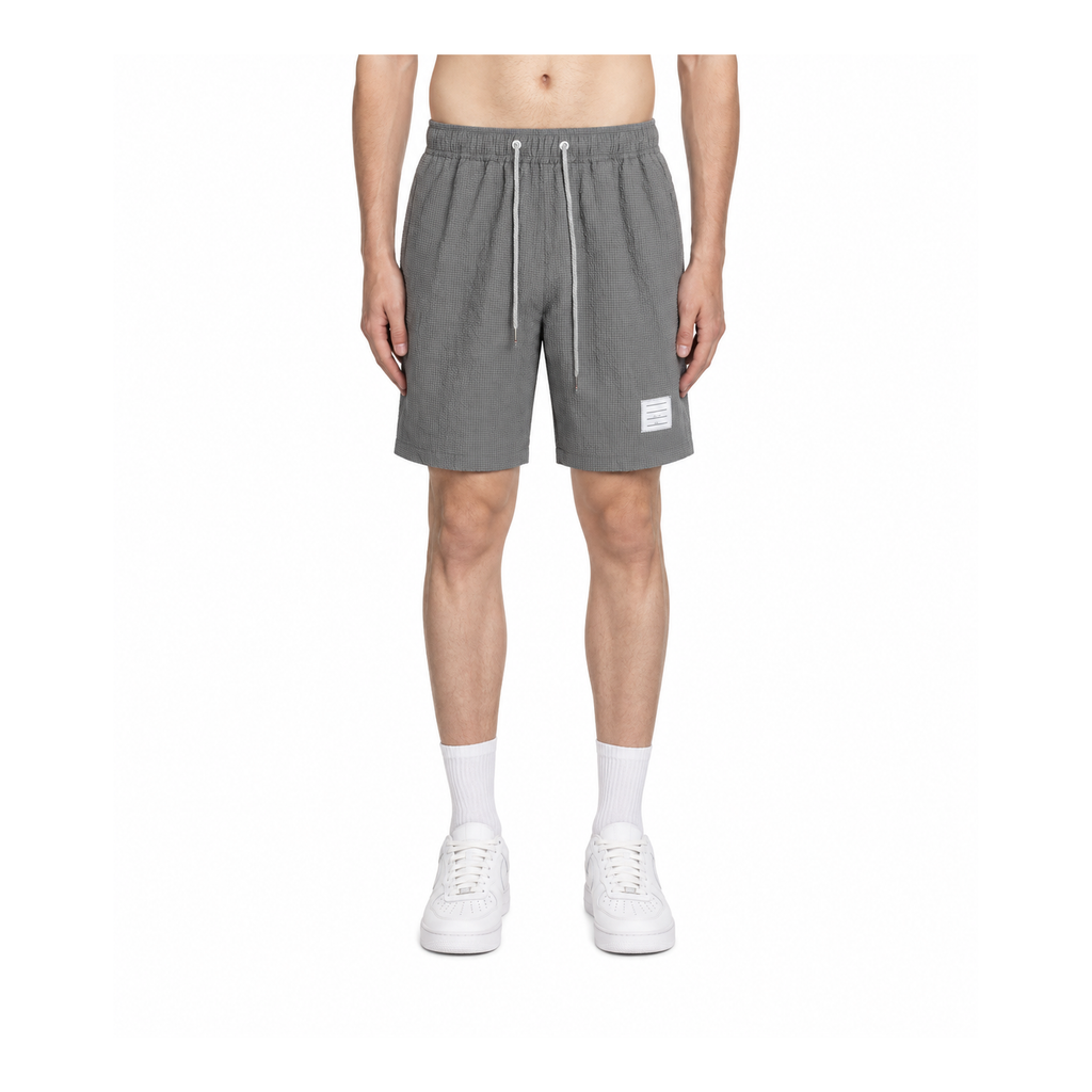 Thom Browne Style Seersucker Shorts - Lightweight Textured Summer Shorts