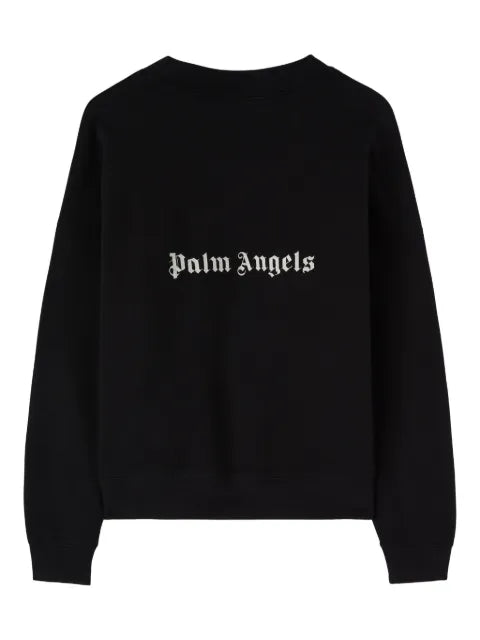 Palm Angels logo-embroidered cotton sweatshirt