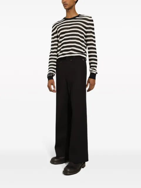 Dolce & Gabbana logo-embroidered striped jumper
