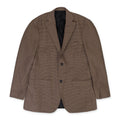 BROWN HOUNDSTOOTH NOTCH LAPEL BLAZER
