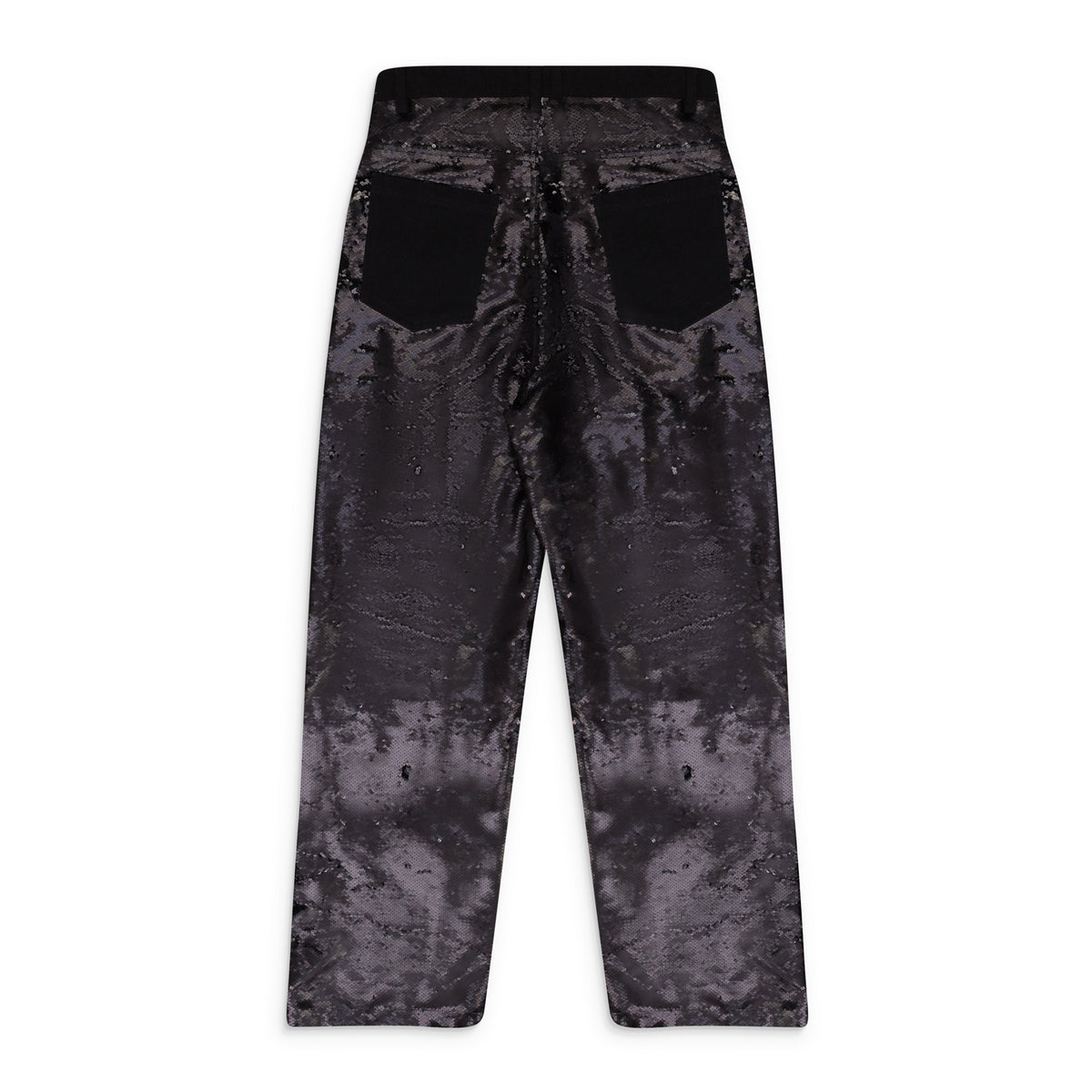 BLACK SEQUIN POCKET TROUSERS