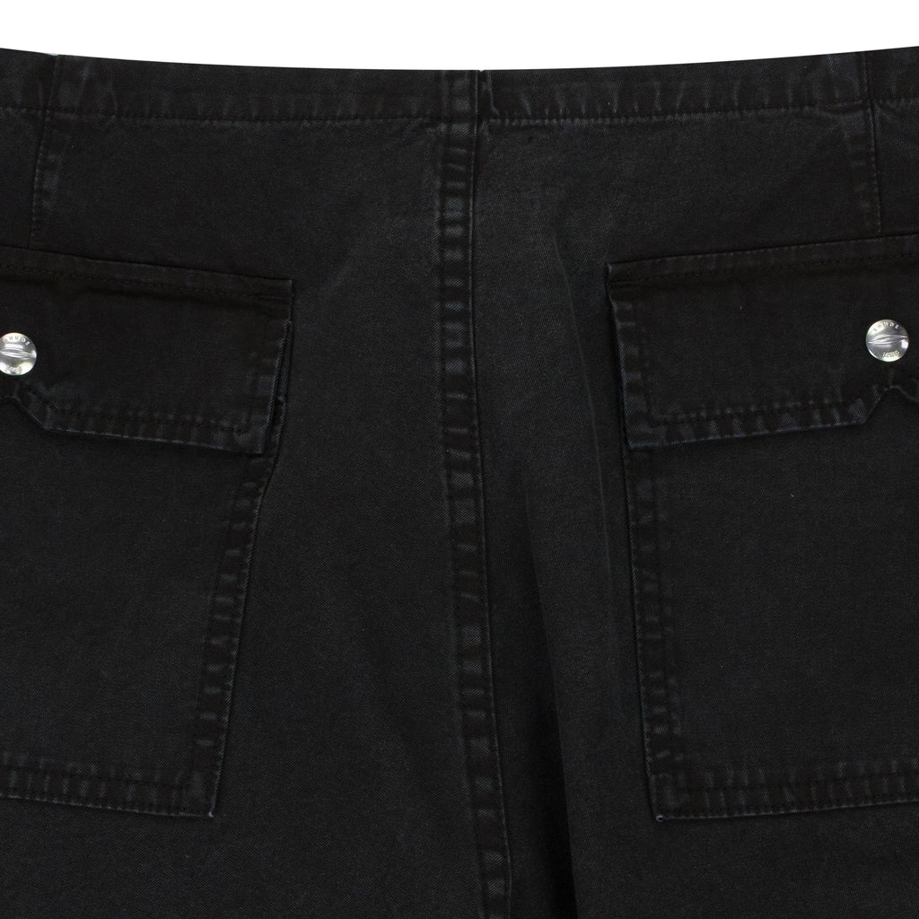 BLACK WASHED PARACHUTE PANTS TRACK PANTS