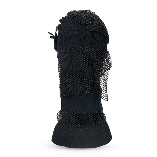 BLACK OVERLAY FACE MASK BASEBALL CAP
