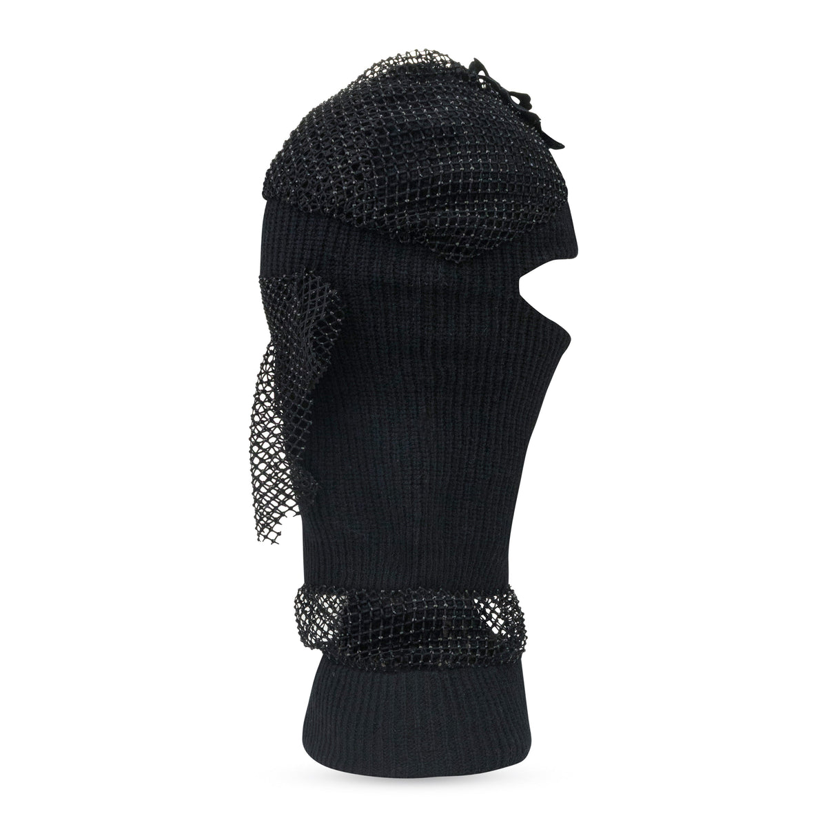 BLACK OVERLAY FACE MASK BASEBALL CAP