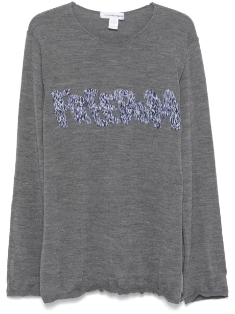 Comme Des Garçons Shirt Freedom-embroidered sweater