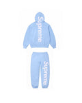 Supreme Side Logo Hoodie & Sweatpants Set – Light Blue