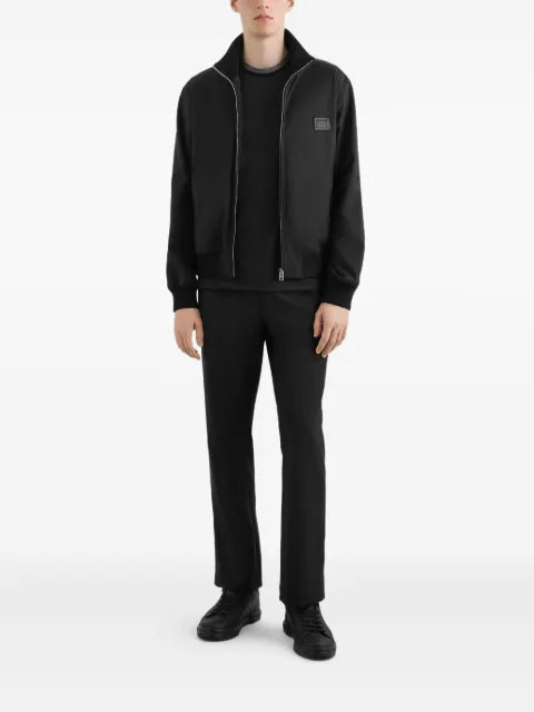 Dolce & Gabbana logo-patch zip-up bomber jacket