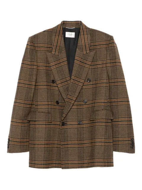 Saint Laurent double-breasted checked blazer