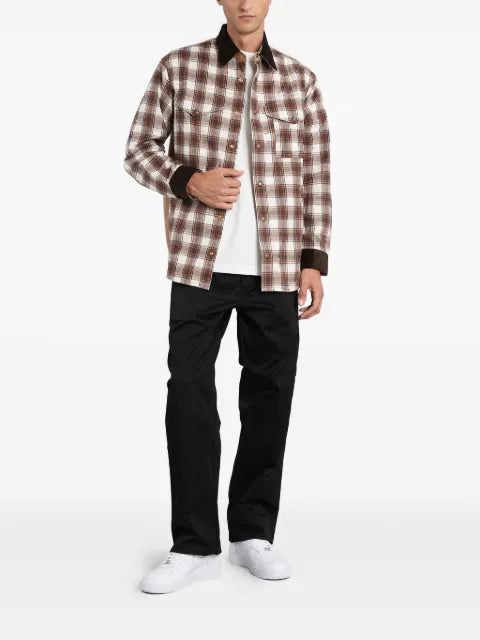 Junya Watanabe MAN checked corduroy-paneled overshirt