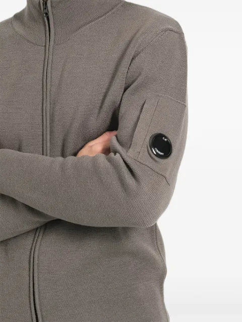 C.P. Company cotton crepe half zip sweater