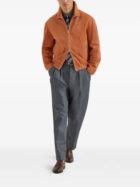 Brunello Cucinelli country suede outerwear jacket