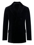 Golden Goose double-breasted blazer in black velvet with black satin lapels