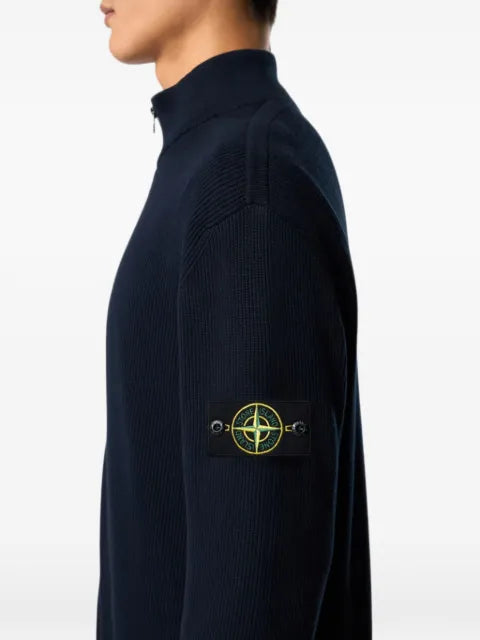 Stone Island 5100126 ribbed soft organic cotton cardigan