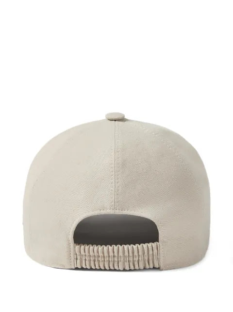 Zegna Ivory linen baseball cap