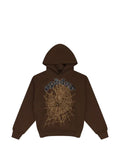 SP5DER rhinestone-embelished web-motif hoodie