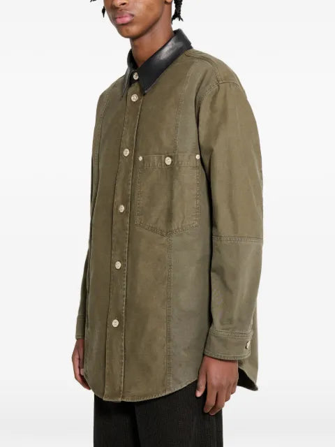 Wales Bonner Brixton leather-collar jacket