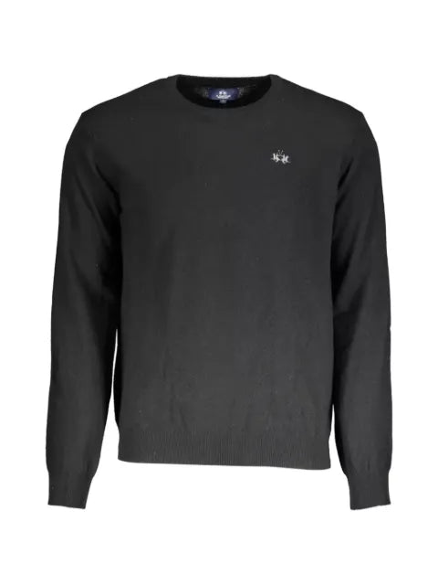La Martina logo-embroidered merino wool sweater