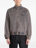 dime logo-embroidered high-neck denim jacket