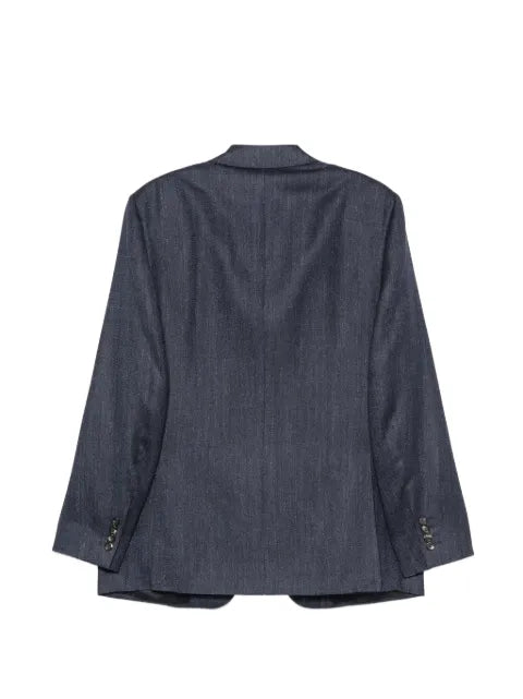 Canali herringbone-pattern notch-lapels jacket