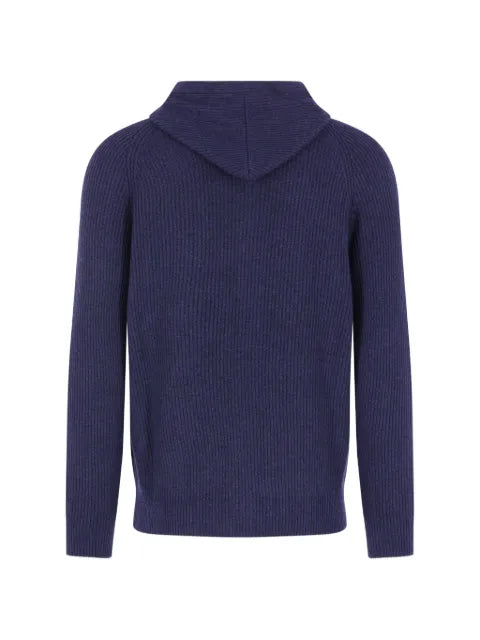 Brunello Cucinelli ribbed-knit zip-up hoodie