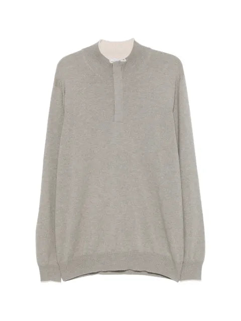 Gran Sasso contrast-trim quarter-zip wool jumper