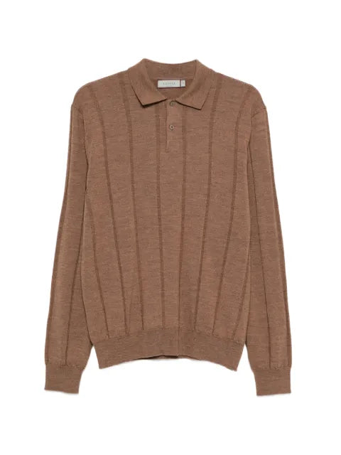 Canali ribbed polo sweater