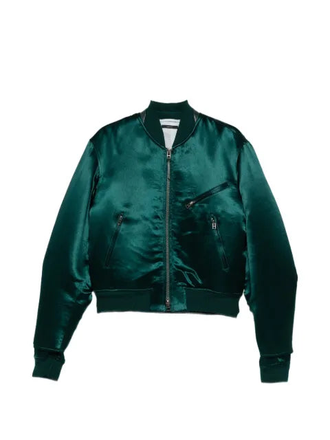 TOM FORD biker-style satin bomber jacket