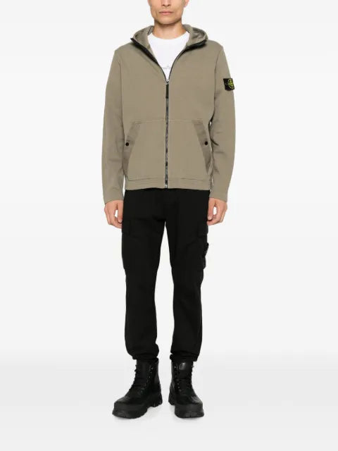 Stone Island 6100020 organic cotton interlock hooded sweatshirt