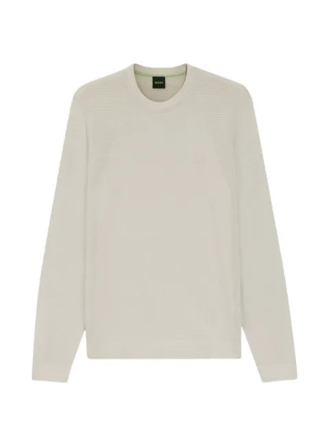 BOSS cotton-blend sweater with bodymapping structure