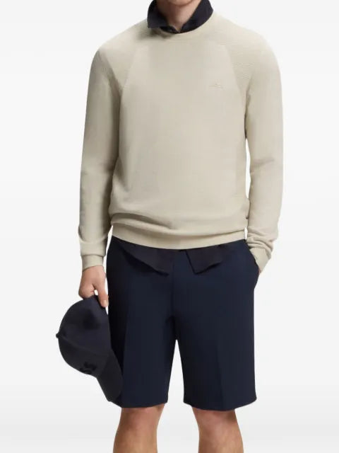 BOSS cotton-blend sweater with bodymapping structure