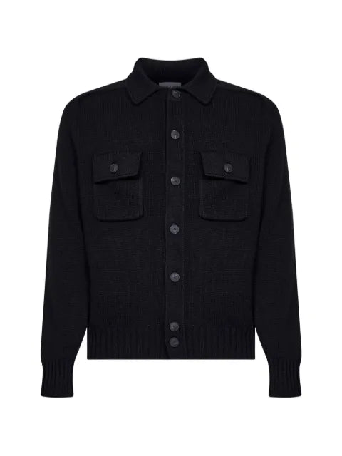 D4.0 button-up wool overshirt