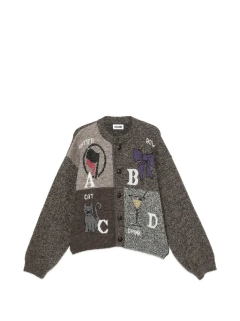 Magliano patchwork intarsia-knit cardigan