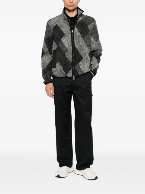 Moncler argyle-check-pattern zip-up jacket