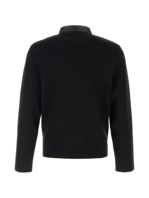 Givenchy leather-trim panelled cardigan