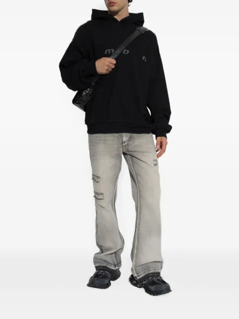 MISBHV graphic-print raw-edge hoodie