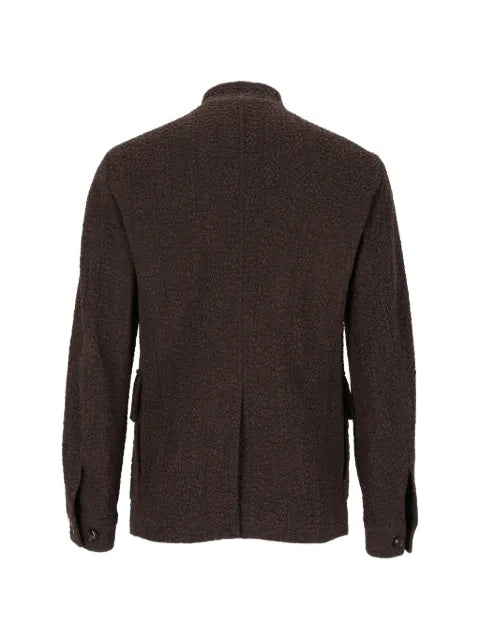 Giorgio Armani bouclé-knit button-up blazer