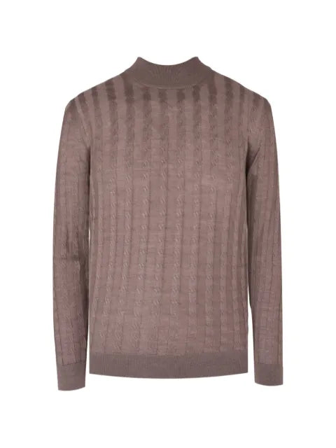 Pal Zileri cable-knit high-neck sweater