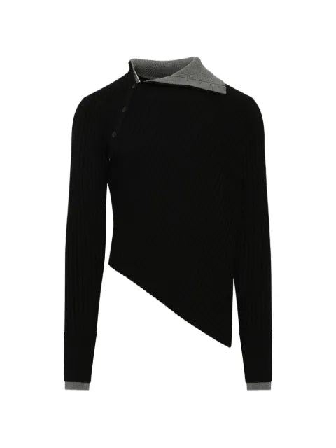 EGONlab. asymmetrical ribbed-knit sweater