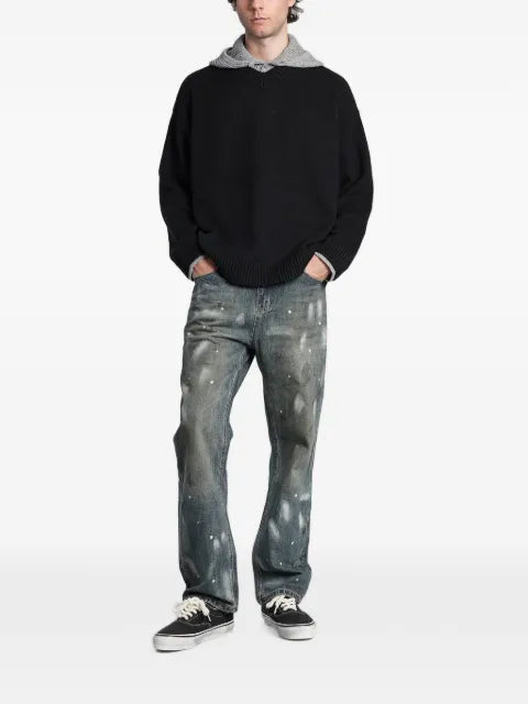 FOUND layered-hood sweater