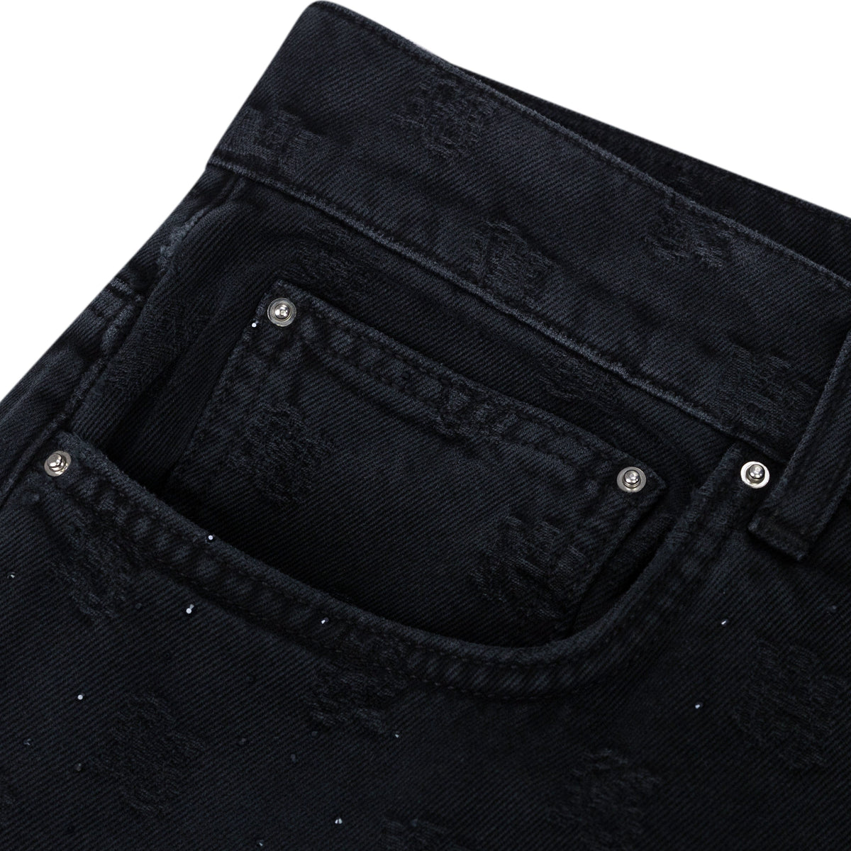 Vintage Black Crystal Burst MA Paisley Straight Jean