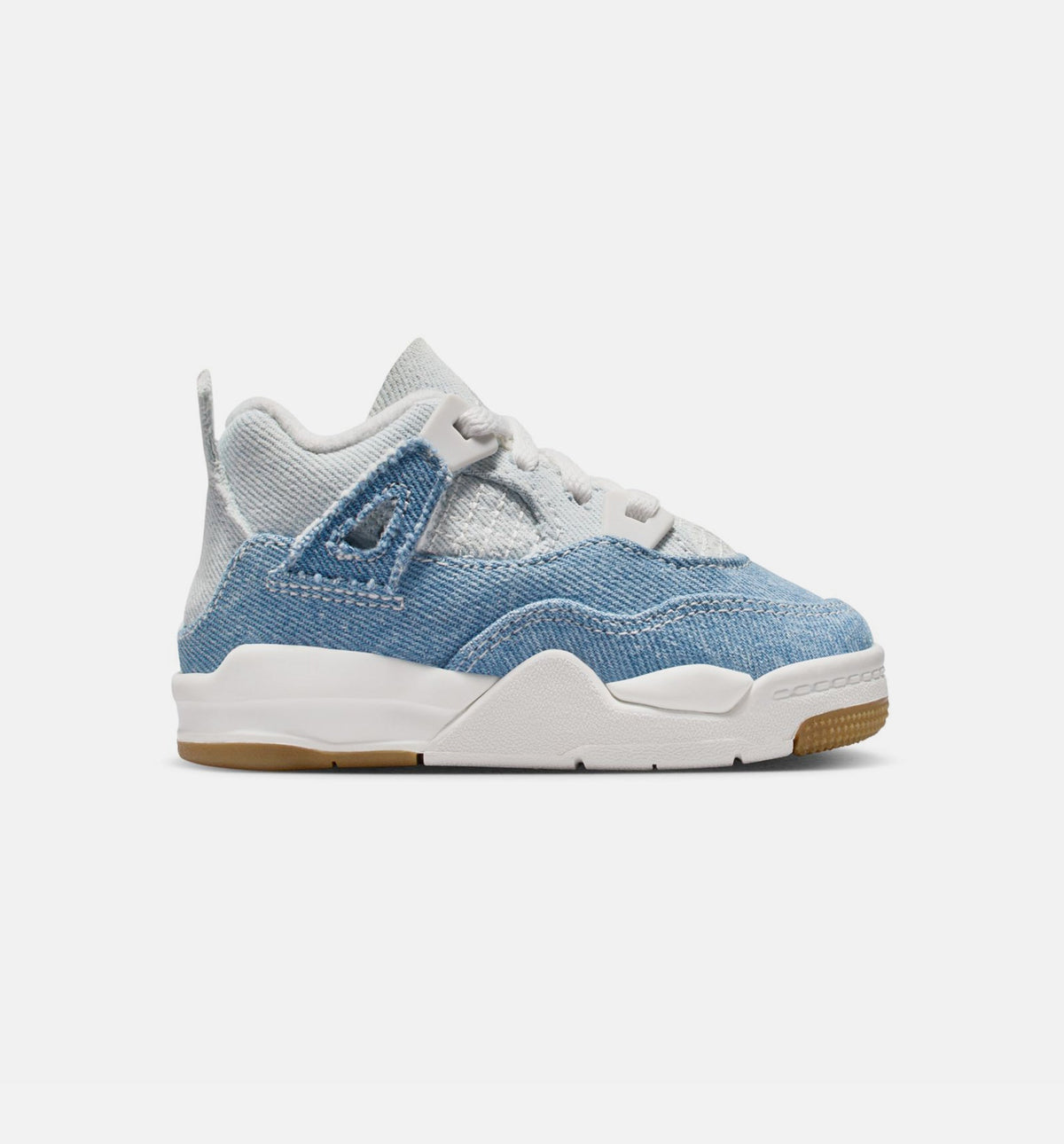 Air Jordan 4 Retro 'Worn Blue' - Infant/Toddler Lifestyle Sneaker (Sail/Worn Blue/Metallic Gold)